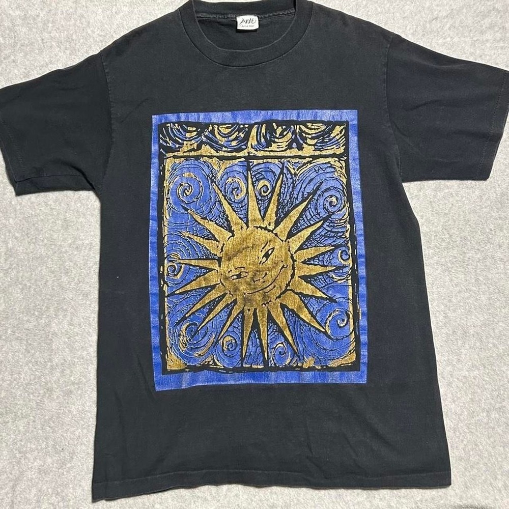 Vintage Ande Active Wear Celestial Sun One Size Single Stitch T Shirt